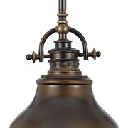 Quoizel Emery 8in 1-Light Mini Pendant | Traditional Palladian Bronze Metal Shade | Kitchen Island & Bar | 8 x 8 x 9 in | Model ER1508PN