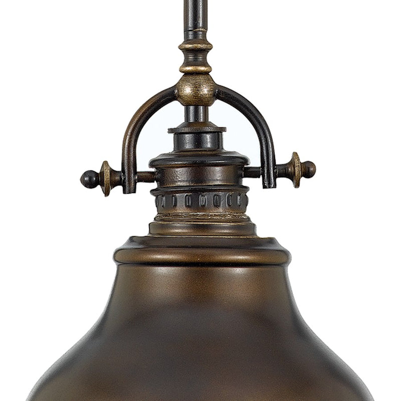Quoizel Emery 8in 1-Light Mini Pendant | Traditional Palladian Bronze Metal Shade | Kitchen Island & Bar | 8 x 8 x 9 in | Model ER1508PN