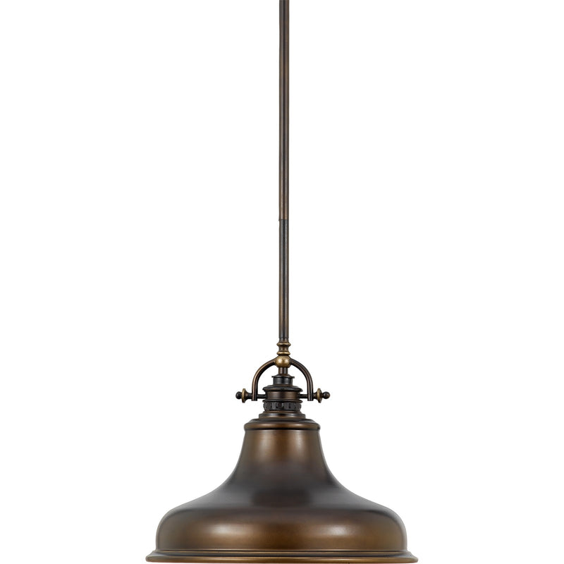 Quoizel Emery 14in 1-Light Pendant | Traditional Palladian Bronze and Bronze Metal | Kitchen Island & Dining Room | Model ER1814PN