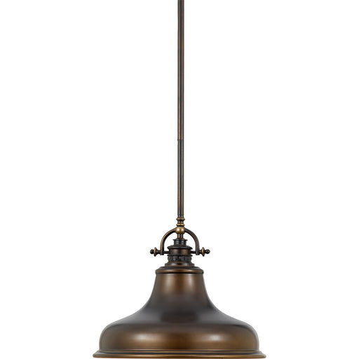 Quoizel Emery 14in 1-Light Pendant | Traditional Palladian Bronze and Bronze Metal | Kitchen Island & Dining Room | Model ER1814PN