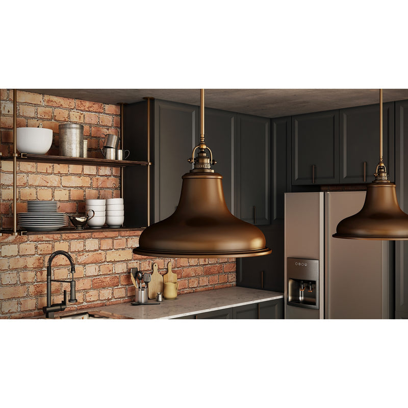 Quoizel Emery 14in 1-Light Pendant | Traditional Palladian Bronze and Bronze Metal | Kitchen Island & Dining Room | Model ER1814PN