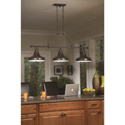 Quoizel Emery 53in 3-Light Island Chandelier | Traditional Palladian Bronze and Bronze Metal | Kitchen Island & Dining Room | Model ER353PN