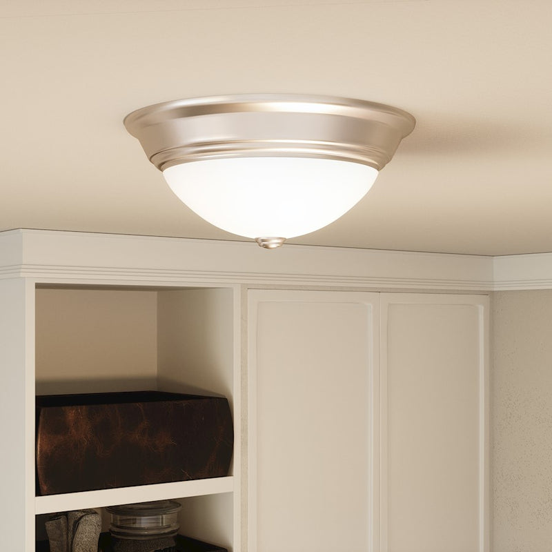 Quoizel Erwin 2 Light Flush Mount, Brushed Nickel