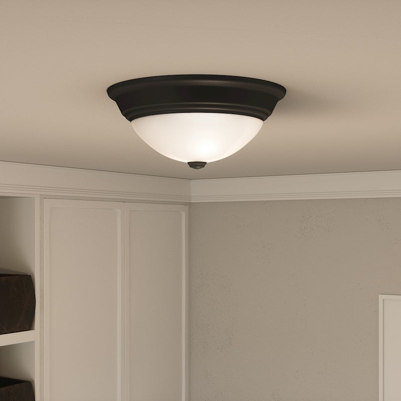 Quoizel Erwin 2 Light Flush Mount, Matte Black