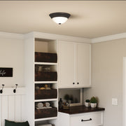 Quoizel Erwin 2 Light Flush Mount, Old Bronze