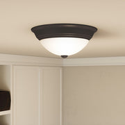 Quoizel Erwin 2 Light Flush Mount, Old Bronze