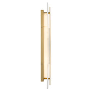 Quoizel Esme 24in LED Wall Sconce | Contemporary Brushed Gold and Alabaster Faux Alabaster | Bathroom & Hallway Vanity Light | Model ESM8705BRG