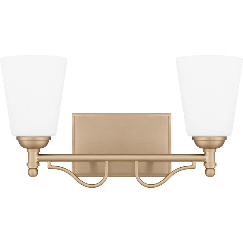 Quoizel Esther 2 Light Bath Light, Bronze Gold/Opal Etched Glass