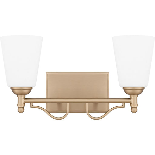 Quoizel Esther 2 Light Bath Light, Bronze Gold/Opal Etched Glass