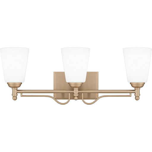 Quoizel Esther 3 Light Bath Light, Bronze Gold/Opal Etched Glass - ESR8623BGD