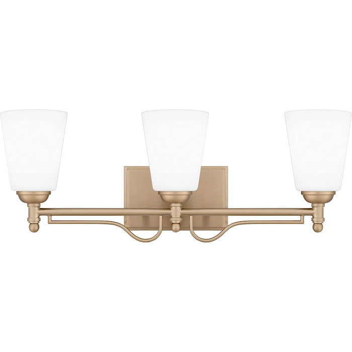 Quoizel Esther 3 Light Bath Light, Bronze Gold/Opal Etched Glass - ESR8623BGD