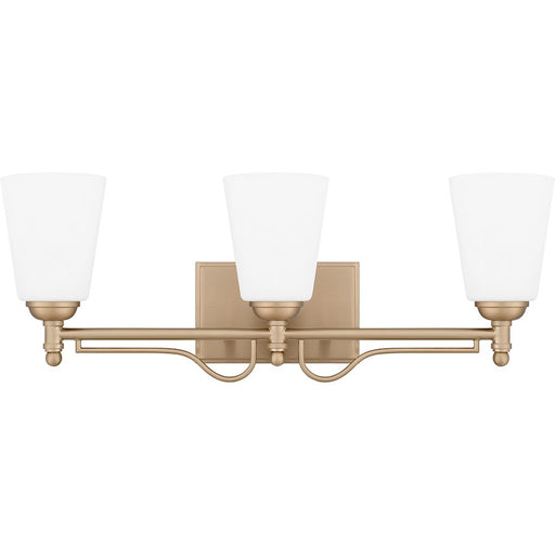 Quoizel Esther 3 Light Bath Light, Bronze Gold/Opal Etched Glass