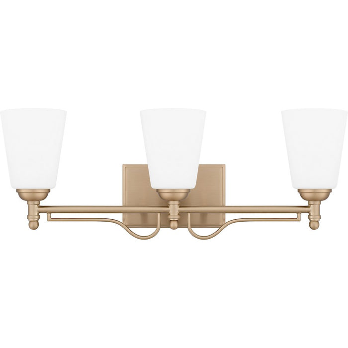 Quoizel Esther 3 Light Bath Light, Bronze Gold/Opal Etched Glass