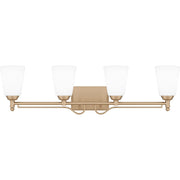 Quoizel Esther 4 Light Bath Light, Bronze Gold/Opal Etched Glass - ESR8632BGD