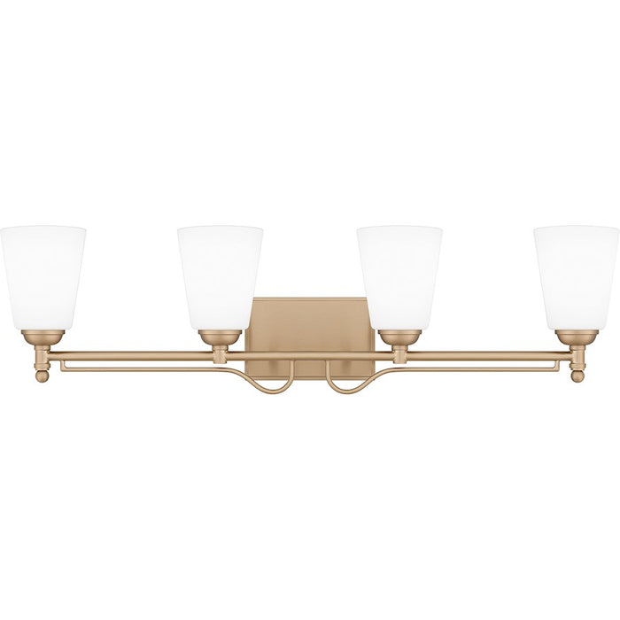 Quoizel Esther 4 Light Bath Light, Bronze Gold/Opal Etched Glass - ESR8632BGD