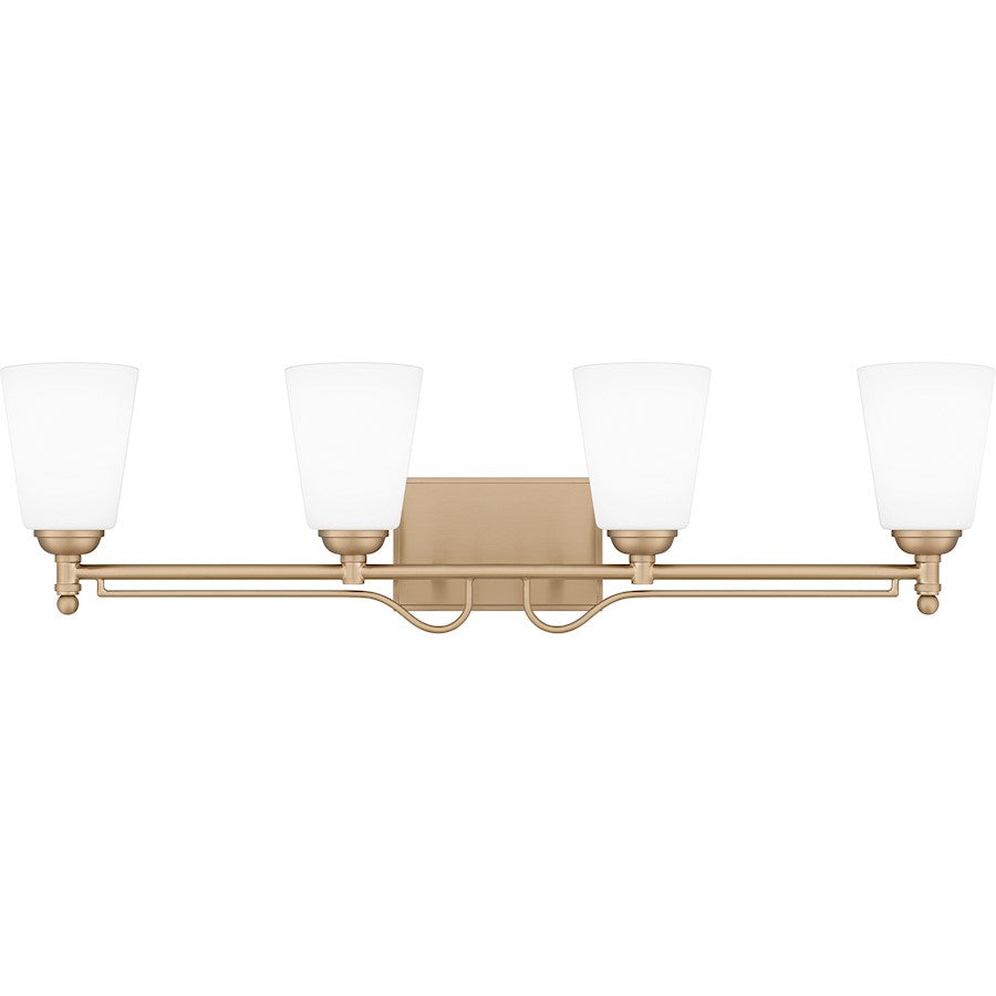 Quoizel Esther 4 Light Bath Light, Bronze Gold/Opal Etched Glass - ESR8632BGD