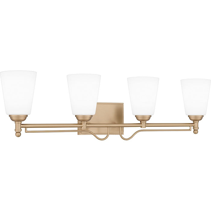 Quoizel Esther 4 Light Bath Light, Bronze Gold/Opal Etched Glass