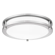 Quoizel Euclid 3" Semi-Flush Mount, Brushed Nickel/White