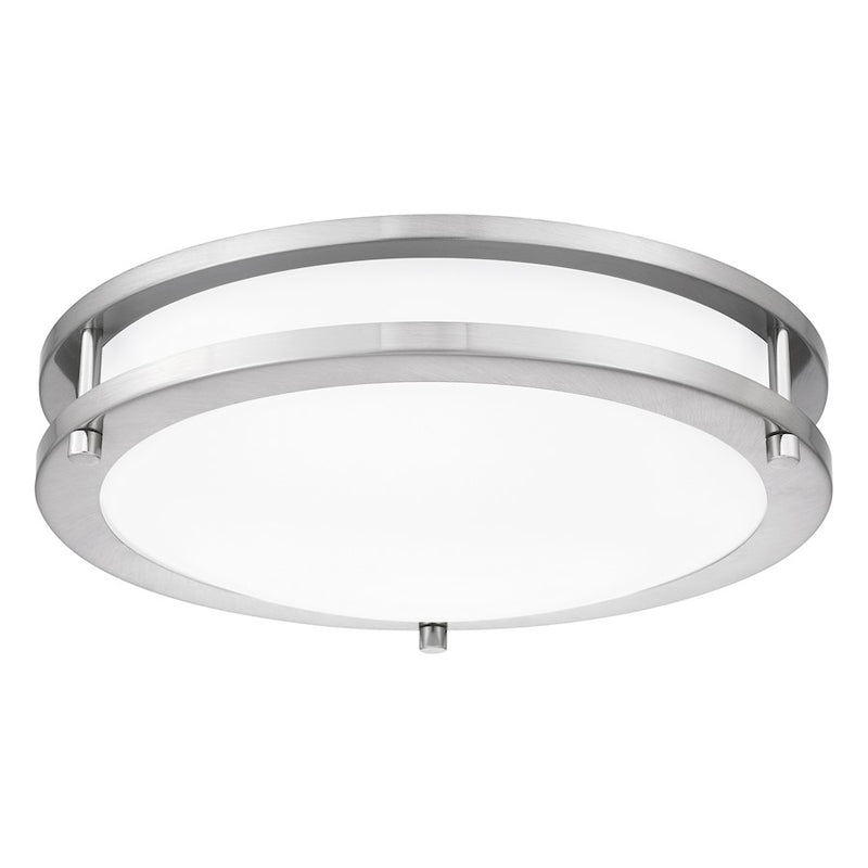 Quoizel Euclid 3" Semi-Flush Mount, Brushed Nickel/White
