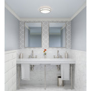 Quoizel Euclid 3" Semi-Flush Mount, Brushed Nickel/White