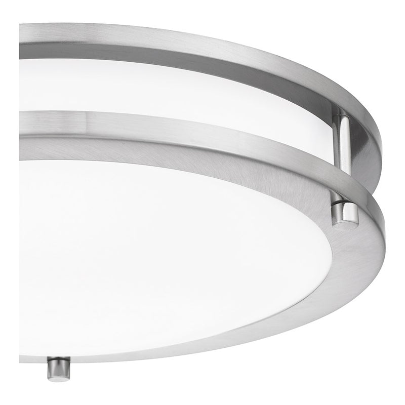 Quoizel Euclid 3" Semi-Flush Mount, Brushed Nickel/White