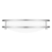 Quoizel Euclid 3" Semi-Flush Mount, Brushed Nickel/White