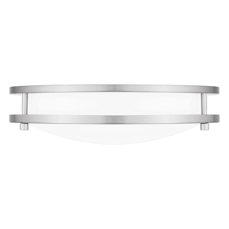 Quoizel Euclid 3" Semi-Flush Mount, Brushed Nickel/White