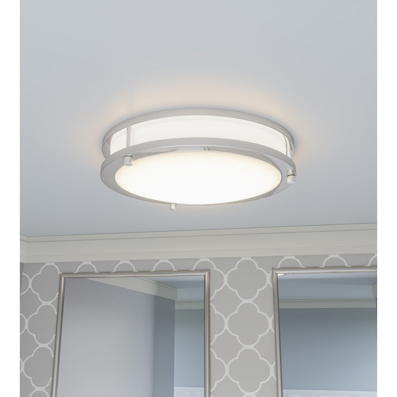 Quoizel Euclid 4" Semi-Flush Mount, Brushed Nickel/White