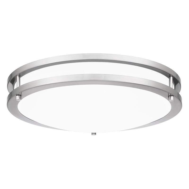Quoizel Euclid 4" Semi-Flush Mount, Brushed Nickel/White