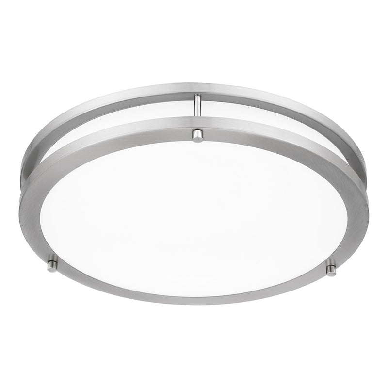 Quoizel Euclid 4" Semi-Flush Mount, Brushed Nickel/White