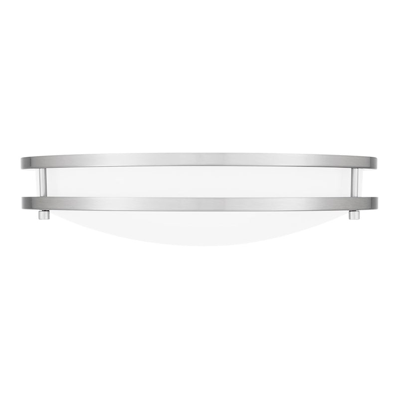 Quoizel Euclid 4" Semi-Flush Mount, Brushed Nickel/White