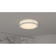 Quoizel Euclid 4" Semi-Flush Mount, White Lustre/White