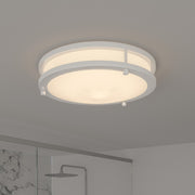 Quoizel Euclid 4" Semi-Flush Mount, White Lustre/White