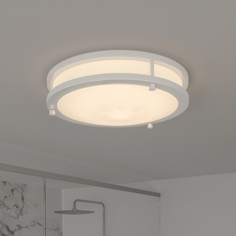 Quoizel Euclid 4" Semi-Flush Mount, White Lustre/White