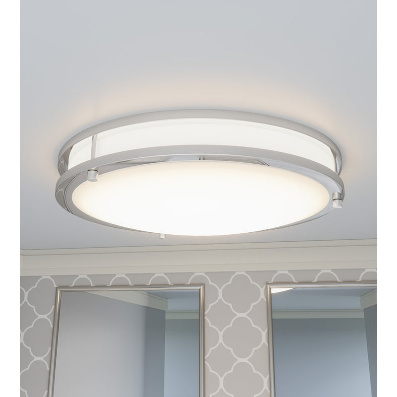 Quoizel Euclid Semi-Flush Mount, Brushed Nickel/White