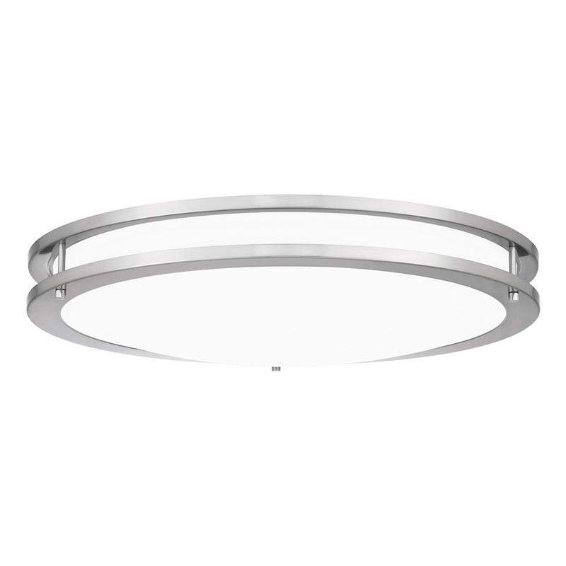 Quoizel Euclid Semi-Flush Mount, Brushed Nickel/White