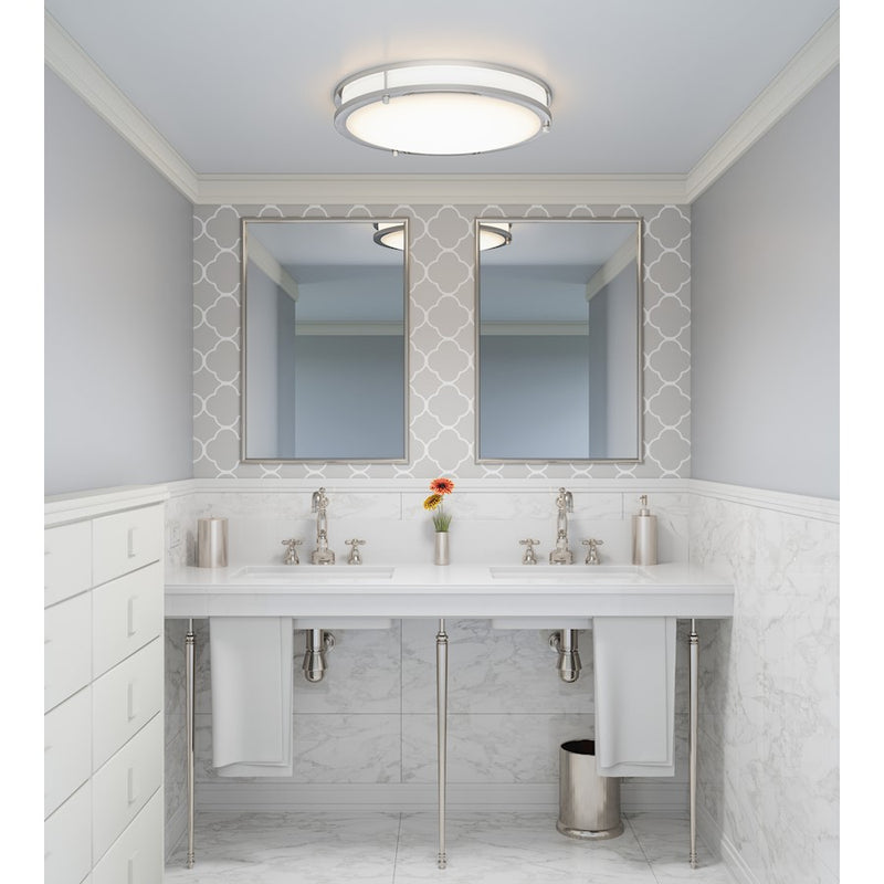 Quoizel Euclid Semi-Flush Mount, Brushed Nickel/White