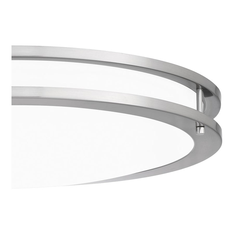 Quoizel Euclid Semi-Flush Mount, Brushed Nickel/White