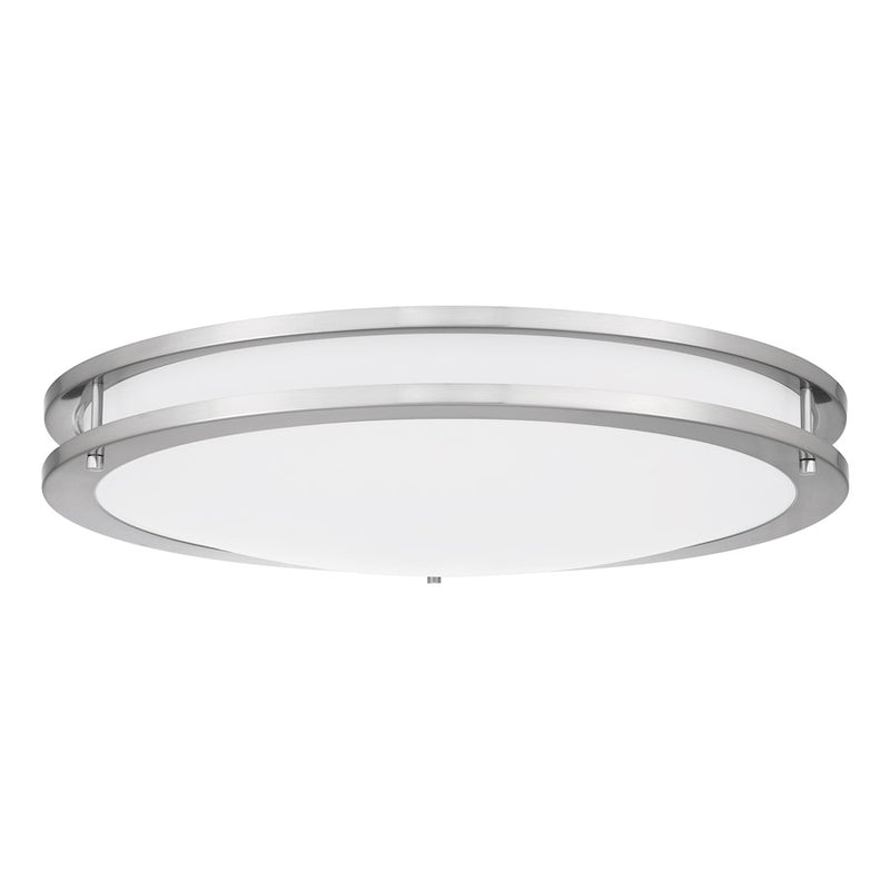 Quoizel Euclid Semi-Flush Mount, Brushed Nickel/White