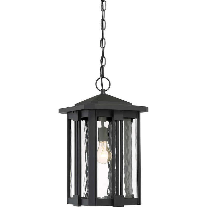 Quoizel Everglade 1 Lt 150W Outdr Hang Ltrn, 10.5x10.5x19", Eth Blk