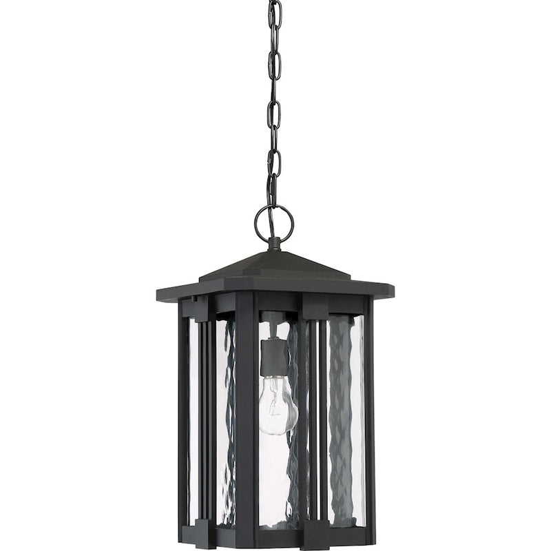 Quoizel Everglade 1 Lt 150W Outdr Hang Ltrn, 10.5x10.5x19", Eth Blk