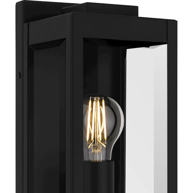 Quoizel Eastover 1Lt 13" Outdoor Lantern, Earth Black/Clear Beveled