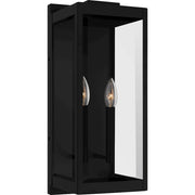 Quoizel Eastover 2Lt Outdoor Lantern, Earth Black/Clear Beveled - EVR8407EK