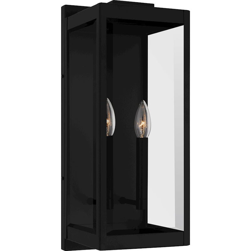 Quoizel Eastover 2Lt Outdoor Lantern, Earth Black/Clear Beveled - EVR8407EK