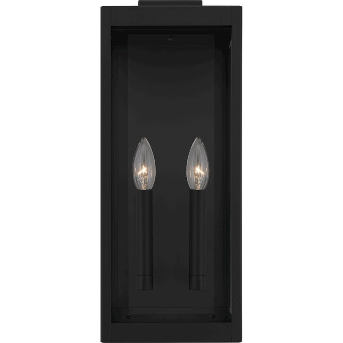 Quoizel Eastover 2Lt Outdoor Lantern, Earth Black/Clear Beveled
