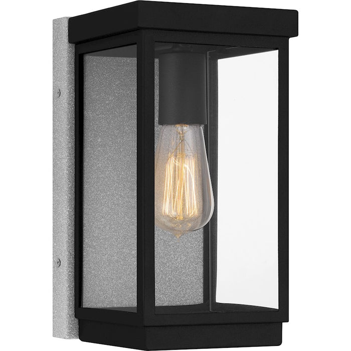 Quoizel Ezra 1 Light Outdoor Lantern, Earth Black/Clear Tempered