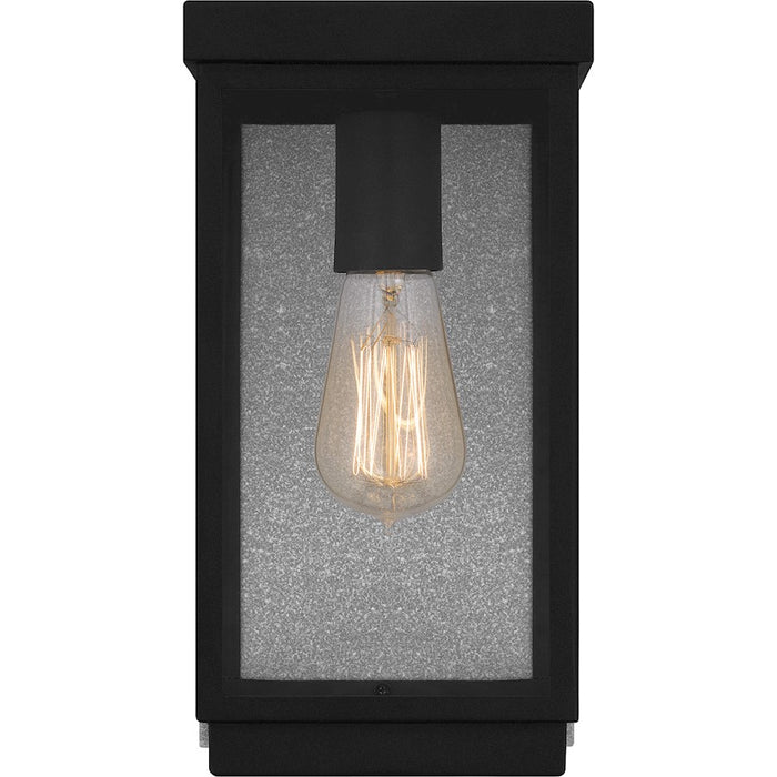 Quoizel Ezra 1 Light Outdoor Lantern, Earth Black/Clear Tempered