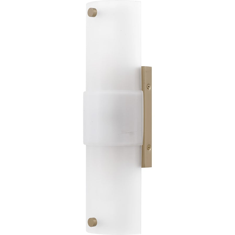Quoizel Finnegan 2Light 16" Wall Sconce, Bronze Gold/Etched Glass