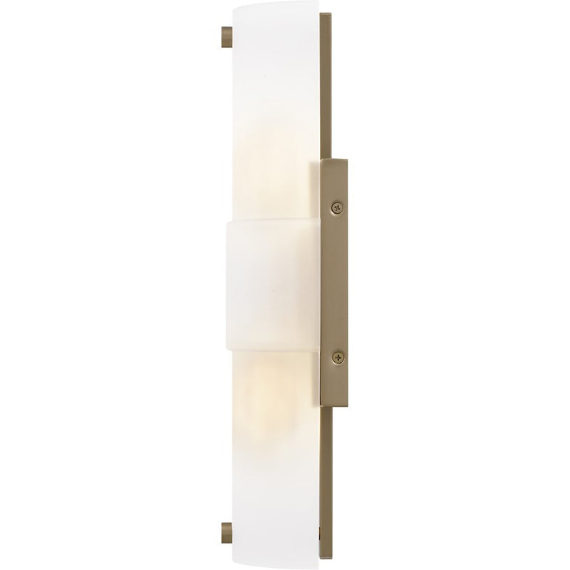 Quoizel Finnegan 2Light 16" Wall Sconce, Bronze Gold/Etched Glass