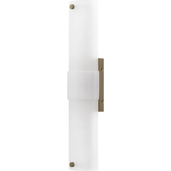 Quoizel Finnegan 2Light 22" Wall Sconce, Bronze Gold/Etched Glass